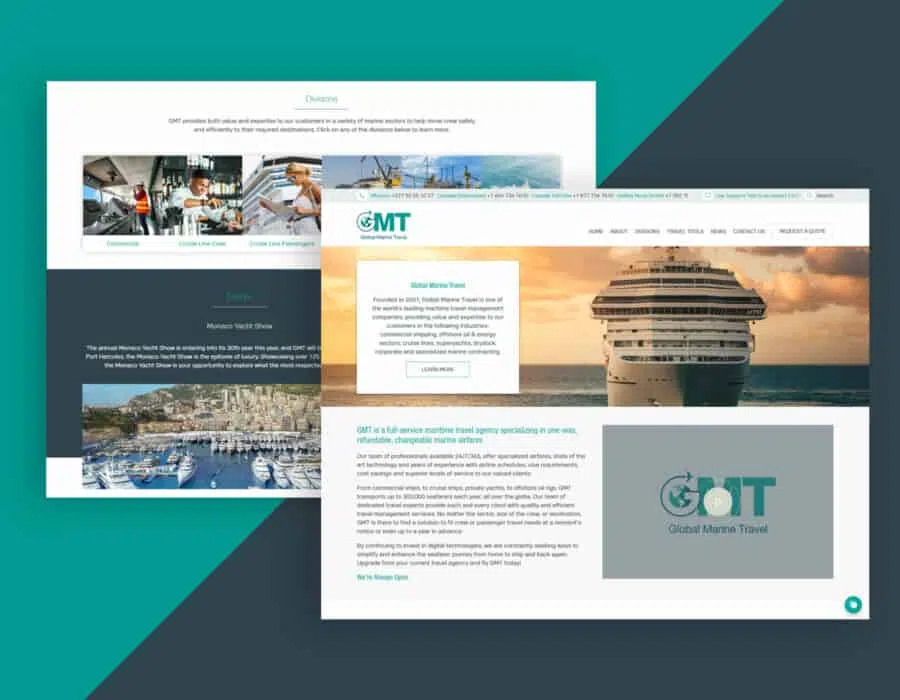 Website design for world-leading maritime travel management company