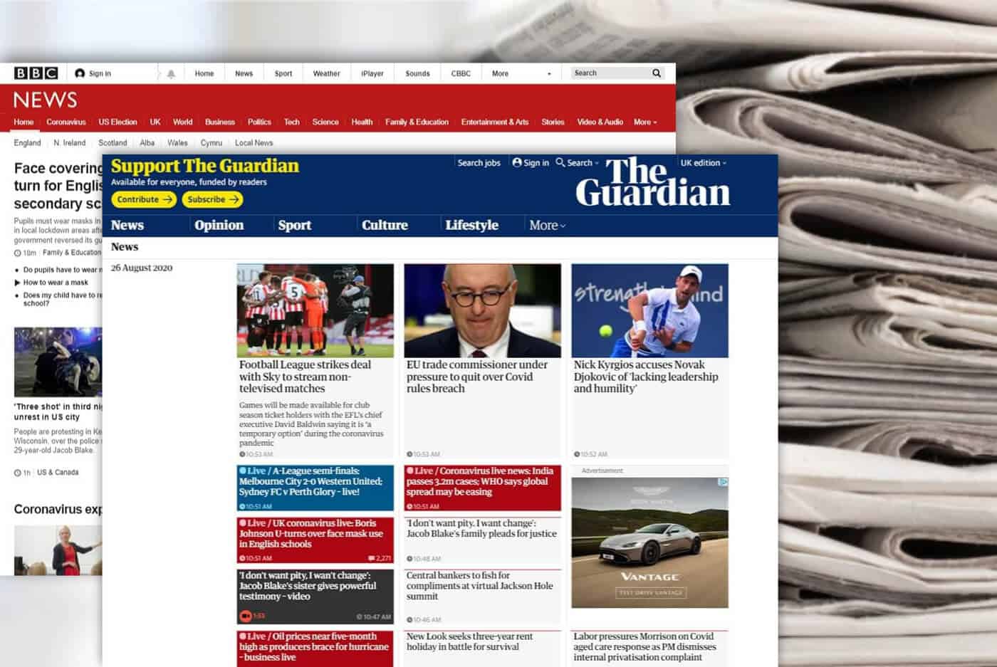 websites for news articles