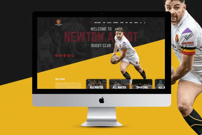 On-Brand Web Design & Social Media Marketing for Newton Abbot Rugby Club