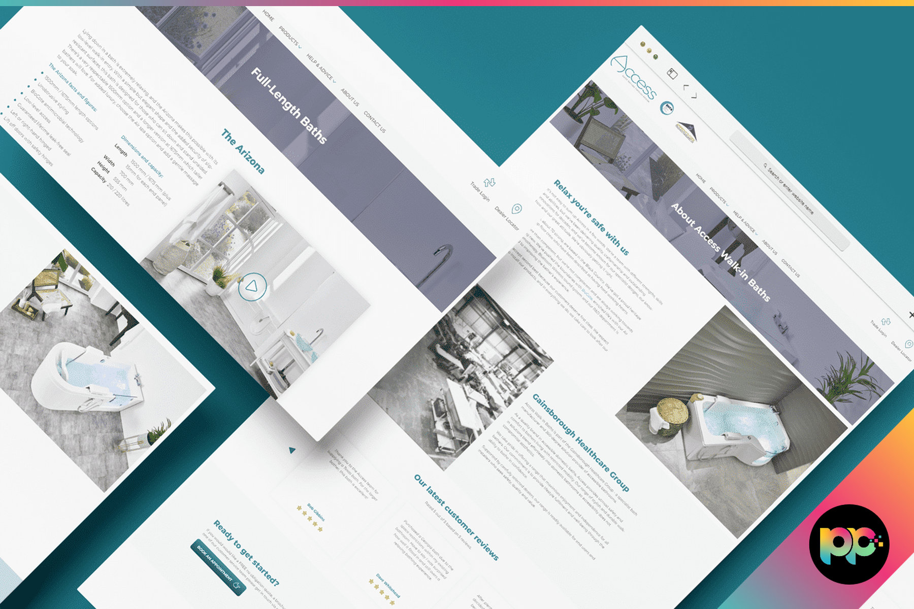 Visually immersive web design for accessible bathing innovators