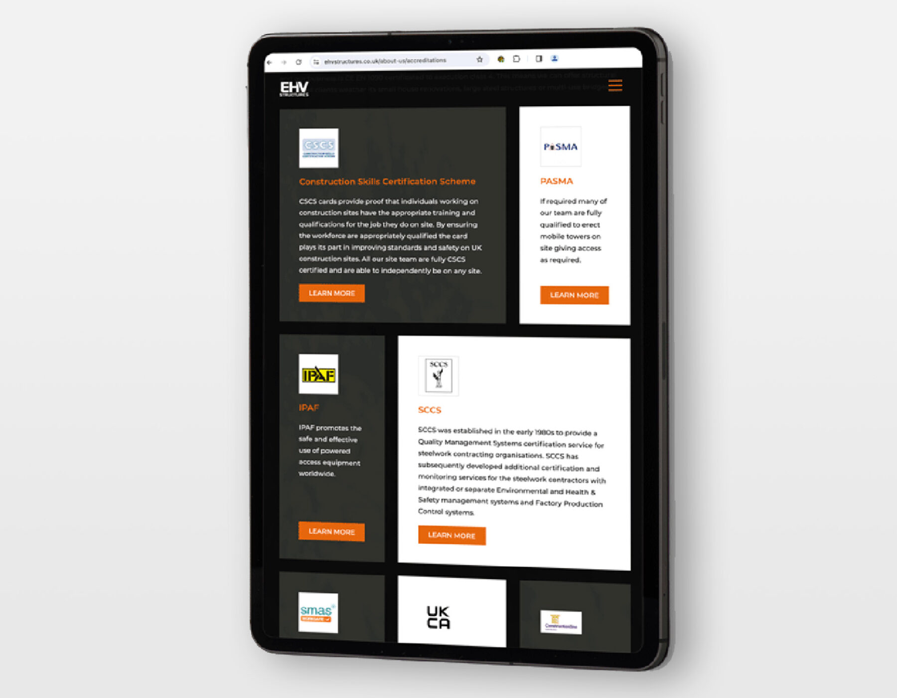 EHV Structures Website