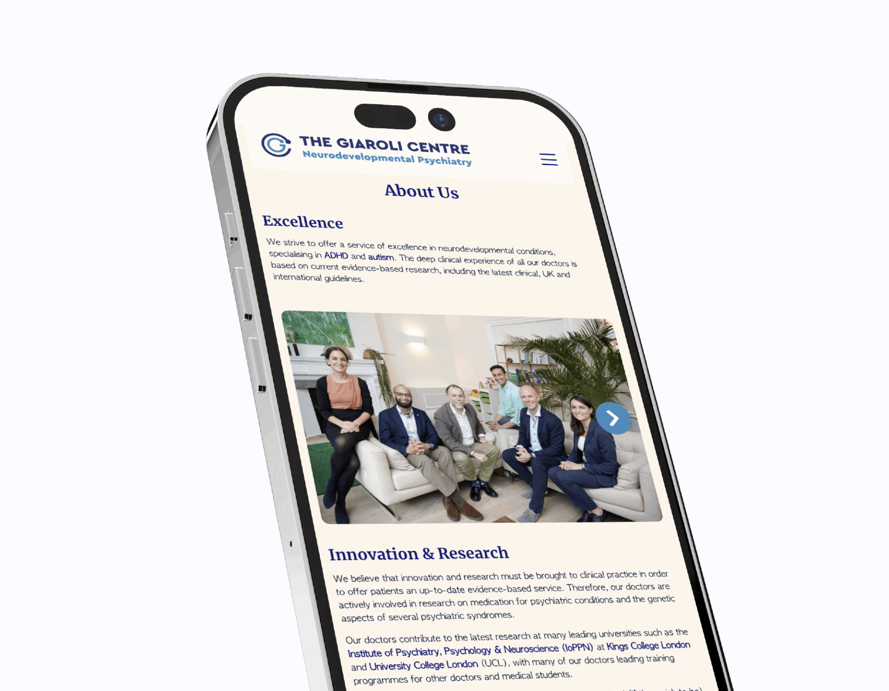 The Giaroli Centre Website