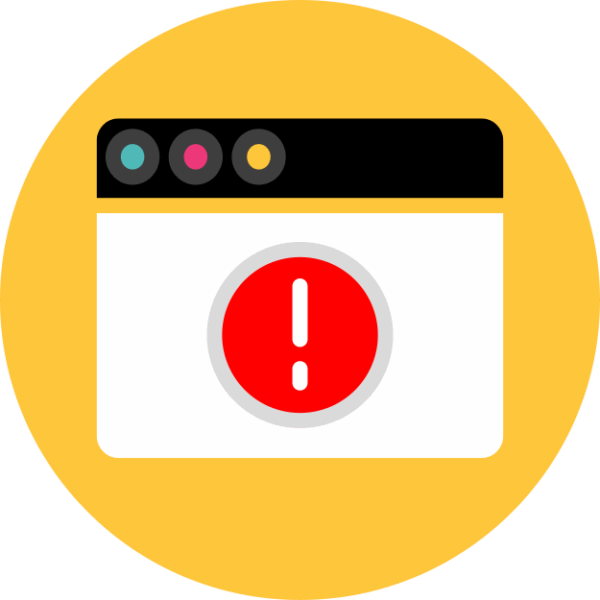 Warning icon for Google spam update