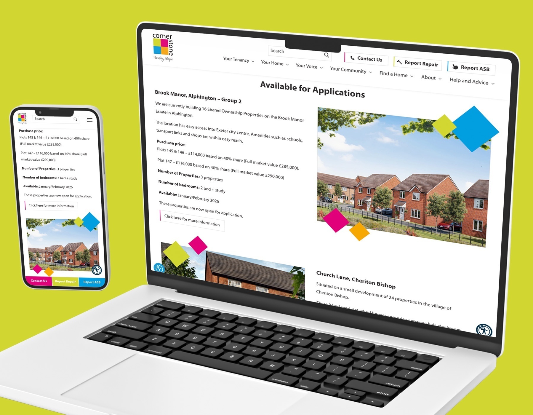 Cornerstone Housing Website