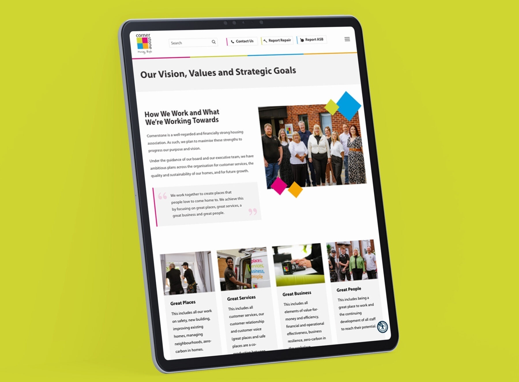 Cornerstone Housing Website