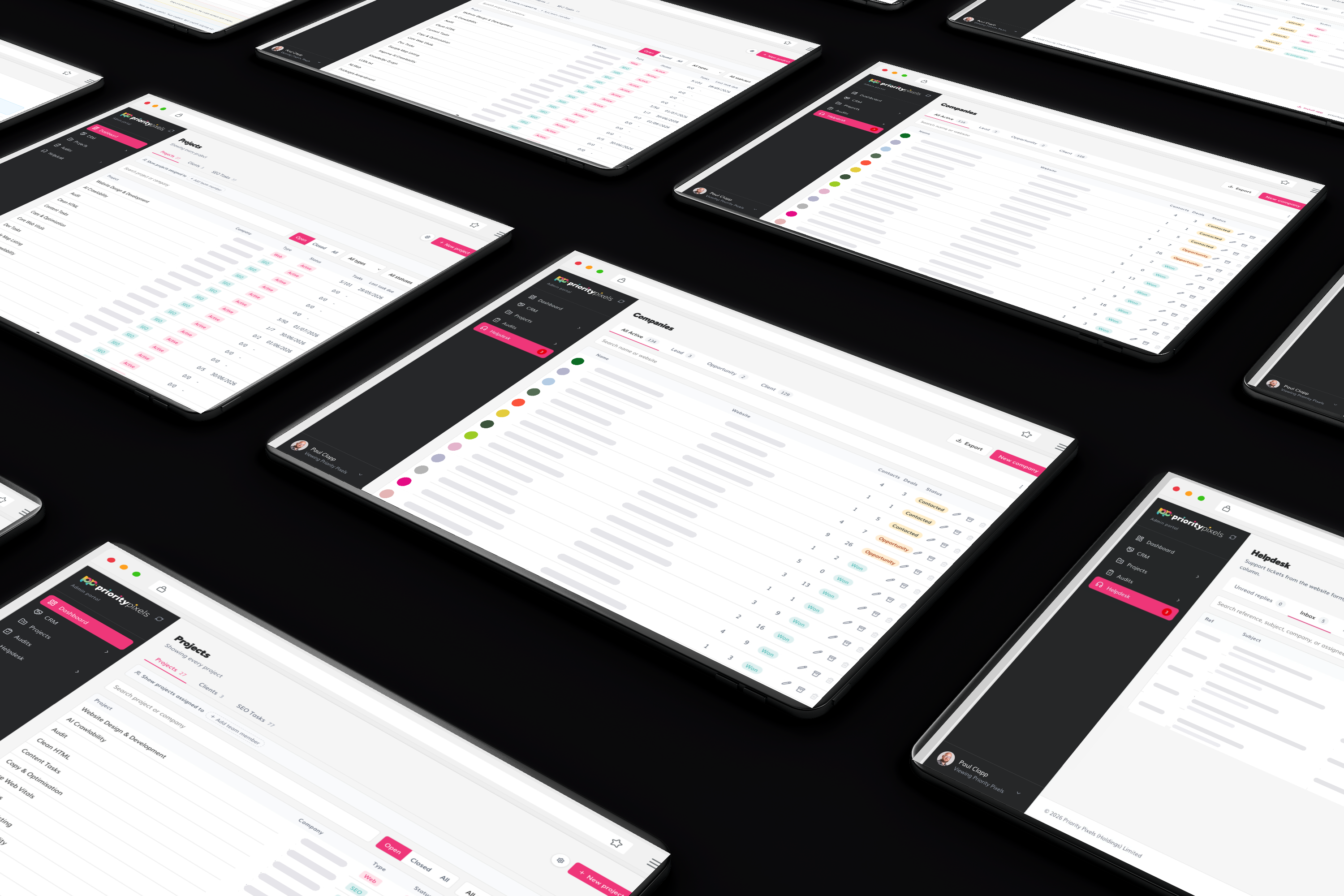 Priority Pixels Client Hub - CRM, Projects, Audits, Helpdesk